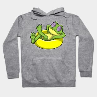 Frog at Swimming with Swim ring Hoodie